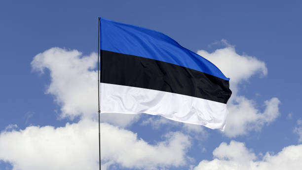 istock Estonia Flag is Waving Against in the Sky. 1690836000