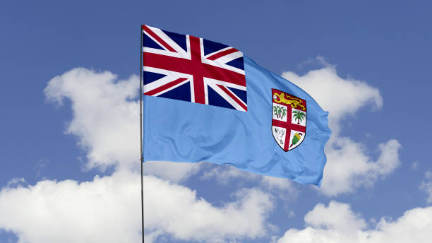 istock Fiji Flag is Waving Against in the Sky. 1690836510