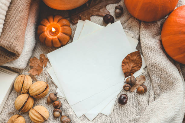 istock Craft paper with place for your text in autumn decor 1690849840