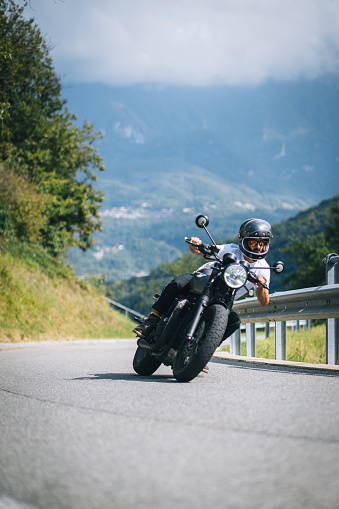 Asphalt road in Austria, Alps in a beautiful summer day, Hochalpenstrasse.