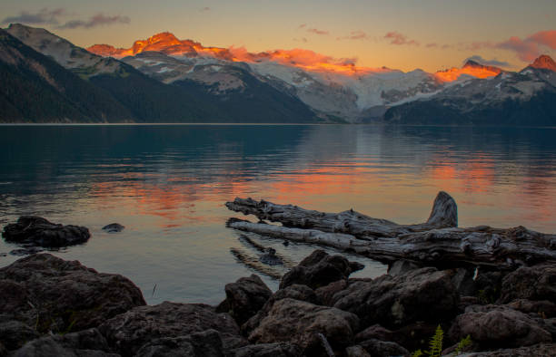 istock Sunset at a lake in the mountains 1690856364