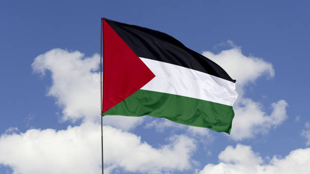 istock Palestine Flag is Waving Against in the Sky. 1690858782