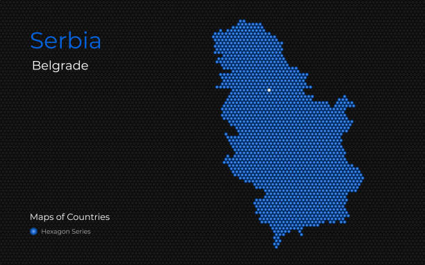 serbia, belgrad, kosowo, bałkany. kreatywna mapa wektorowa. - belgrade serbia stock illustrations