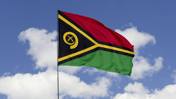 istock Vanuatu Flag is Waving Against in the Sky. 1690861557