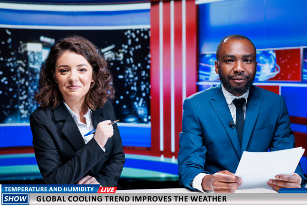 istock Presenters talk about new weather heat 1690883818