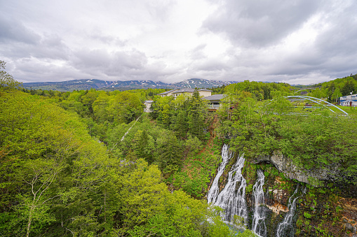 Shirohige waterfall in Biei town