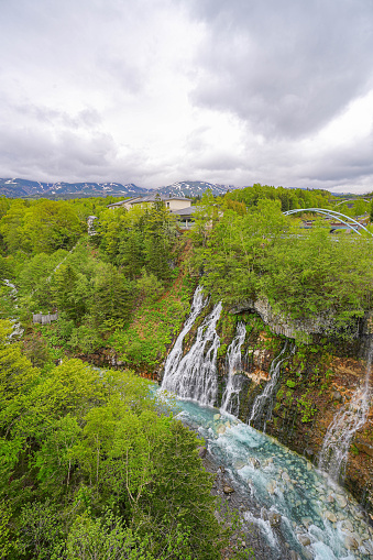 Shirohige waterfall in Biei town