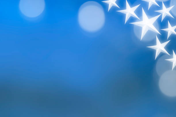 Blue blurred Christmas background with Christmas star