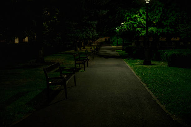 Dark town at night, Italy, Borgosesia