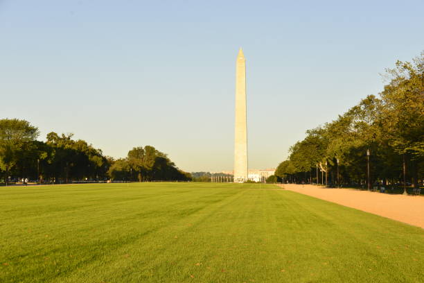istock Green Lawn And Washington Monument Just After Sunrise 1690921049
