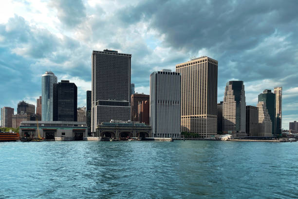 New York skyline view of the Battery.