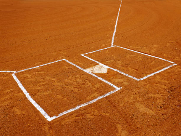 istock Baseball Diamond Base or Plate White Against Dark Dirt for Competition and Playing Game 1690927588