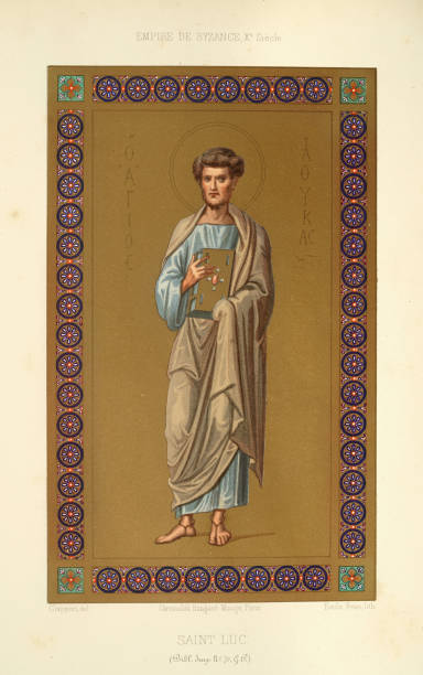istock Saint Luke the Evangelist, holding a bible, 10th Century Byzantine art 1690930555