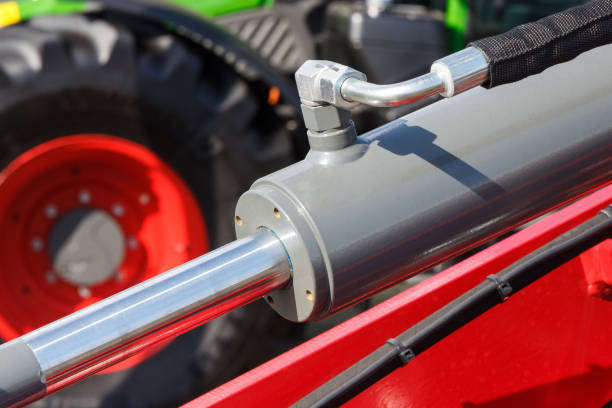 istock Piston or actuator of hydraulic and pneumatic machinery. Technology and engineering concept 1690932099