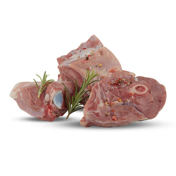 istock Fresh pork on the bone cut out isolated white background with clipping path 1690934068