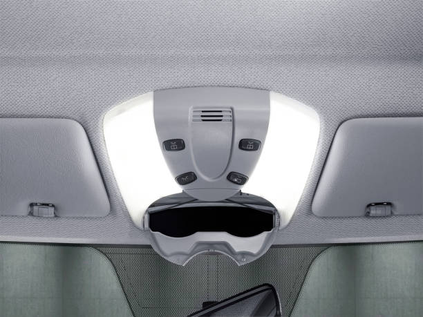 istock Close-up of cabin lights button in car. 1690936458