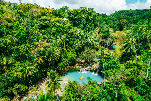 Beautiful and picturesque waterfalls Cambugahay Falls, Siquijor, The Philippines Beautiful and picturesque waterfalls Cambugahay Falls, Siquijor, The Philippines siquijor stock pictures, royalty-free photos & images