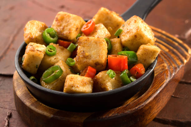istock Mapo Tofu with spring onion and red pepper served in dish isolated on background side view of chinese food 1690938281