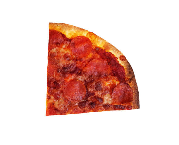 istock Piece of pepperoni pizza isolated on white background with clipping path or make selection. Junk, Unhealthy or Italian food. 1690938386