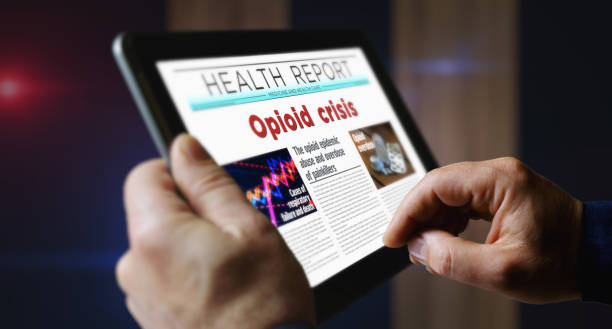 istock Opioid crisis painkiller overdose abuse newspaper on mobile tablet screen 1690939206
