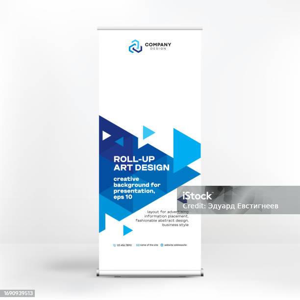 Roll Up Design Text Geometric Design Rollup Creative Background Template For Photo And Text ...