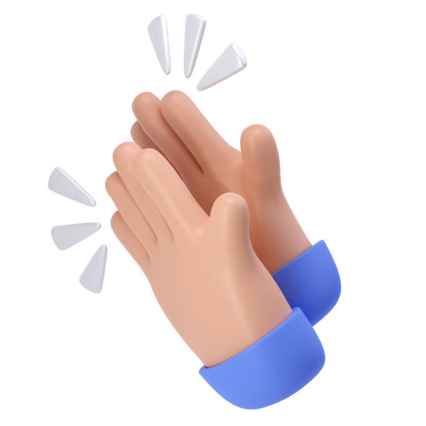 istock 3D Clapping Hands applauding dark skin icon isolated with clipping path, agreement and success concept render illustration 1690939567