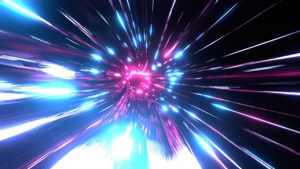 istock Dark tunnel with blue and pink neon lights. 1690945846