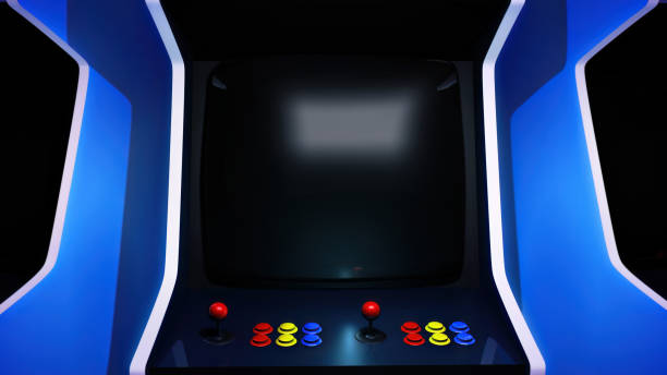 istock POV, close up to the empty screen of an arcade machine. 1690954789