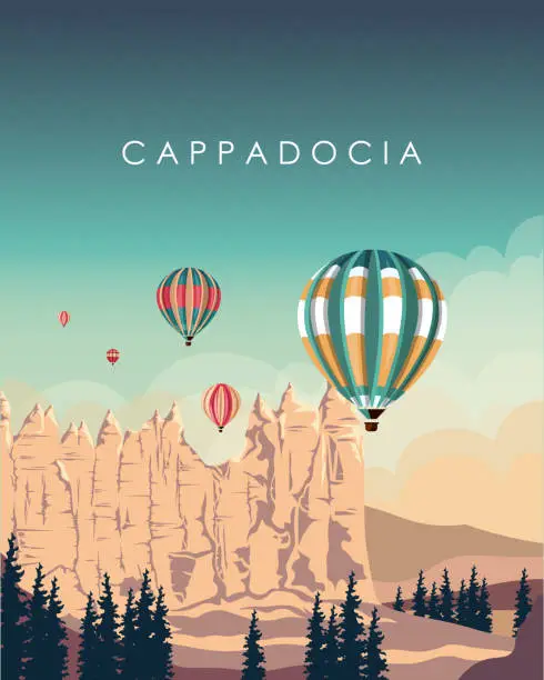 Vector illustration of Cappadocia