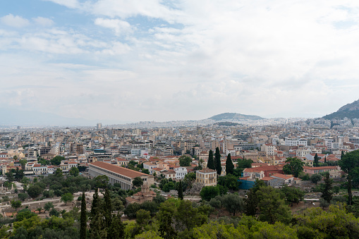 View of the city of Athens from above