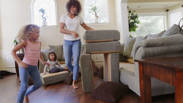 Children Playing in a Home Living Room on a Play Date