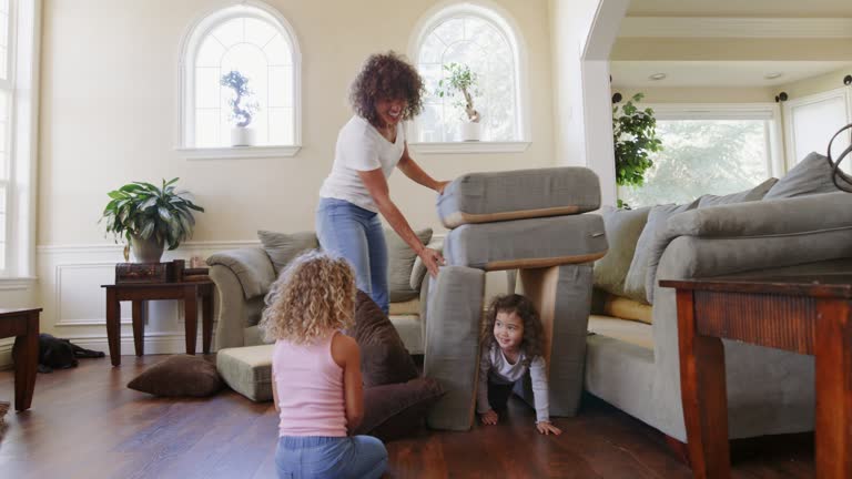 Children Playing in a Home Living Room on a Play Date