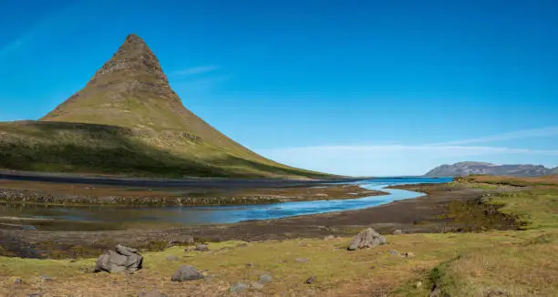 Breathtaking view of the Kirkjufell mountain, GrundarfjÃ¶rÃ°ur on the northshore  of the SnÃ¦fellsnes peninsula in the west of Iceland.