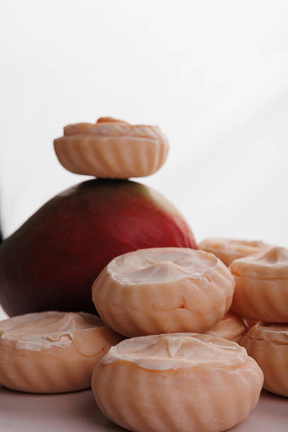 istock Organic natural soap with mango extract. Handmade soap. 1691076114