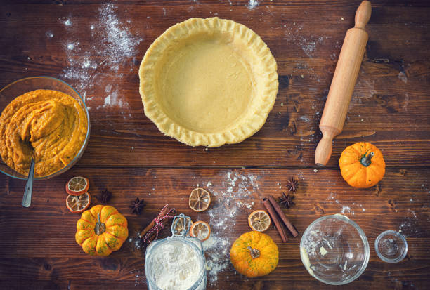 istock Preparing pumpkin pie for the holidays at home 1691091790