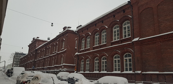 Architecture and sights in Helsinki, Finland during winter.