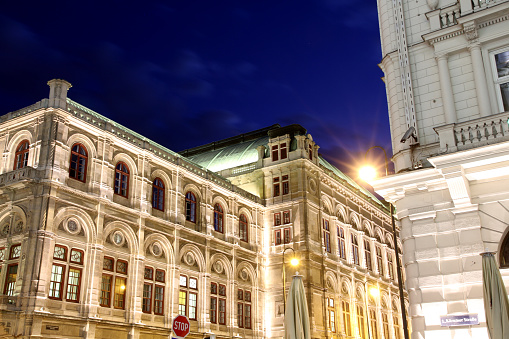 The Vienna State Opera house in Vienna.
