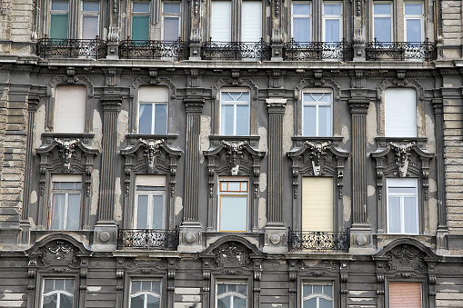Beautiful, if slightly decayed, architecture in Budapest.