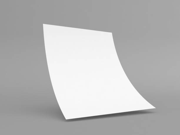 istock Curved sheet of A4 paper on a grey background. 1691129876