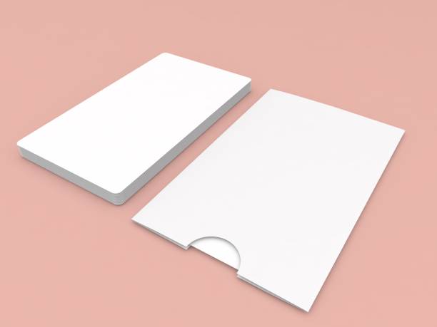 istock Business card blank mockup on pink background. 1691133561