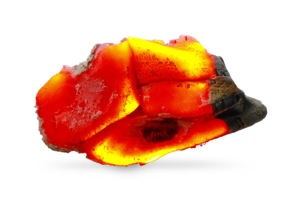 istock Piece of smoldering coal isolated on white 1691136961