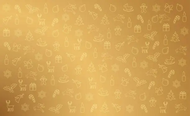 Vector illustration of Golden Christmas Background