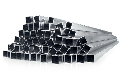 Rectangular Side Profile Rectangular Metal Profile Isolated On White Background 3d Rendering ...
