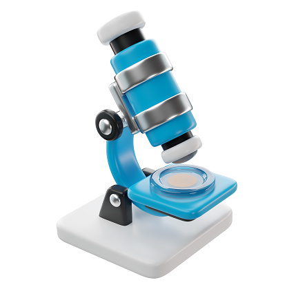 3d Illustration microscope of back to school icon