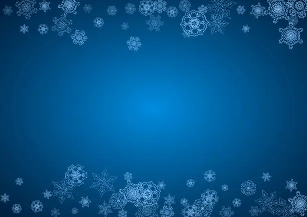 Vector illustration of Christmas and New Year snowflakes