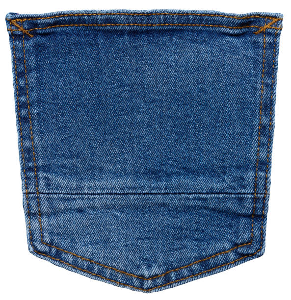 istock Back pocket of blue jeans with button isolated on white background 1691190609