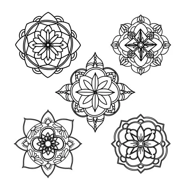 Vector illustration of Mandala Set