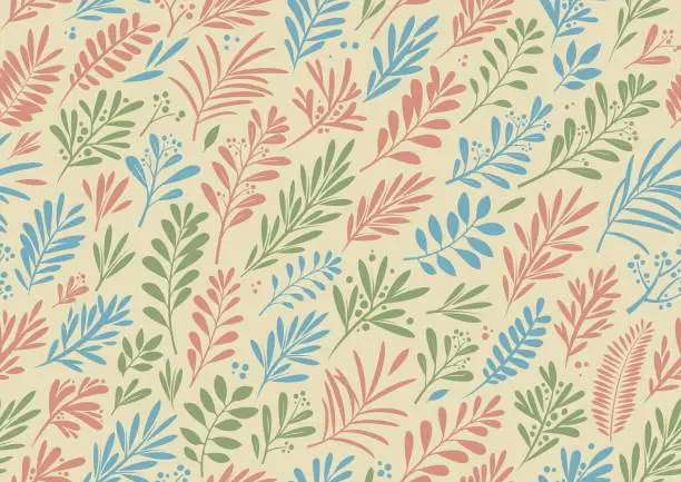 Vector illustration of Seamless Christmas plants background wallpaper
