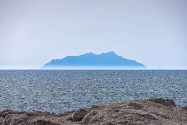 Photo of The Aegadian Islands in the Mediterranean Sea. View from Marsala