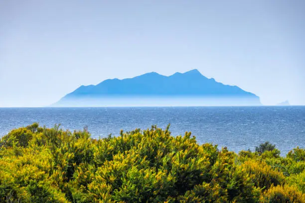 Photo of The Aegadian Islands in the Mediterranean Sea. View from Marsala